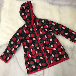 Gymboree Girl’s Apple Print Hooded Rain Coat 5-6